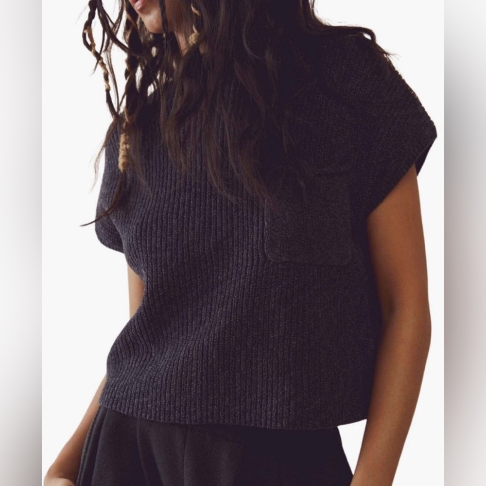 Free people freya black‎ combo sweater only size xs